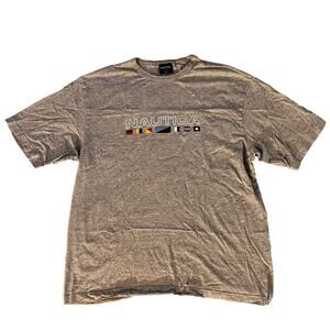 Nautica Graphic Logo T-Shirt Men’s XL Gray Short Sleeve Flag Tee